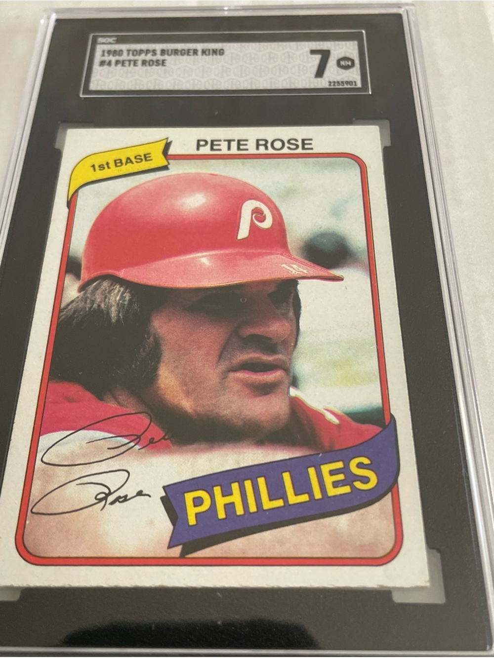 1980 Topps Burger King #4 Pete Rose SGC 7 NM Vintage Baseball Card